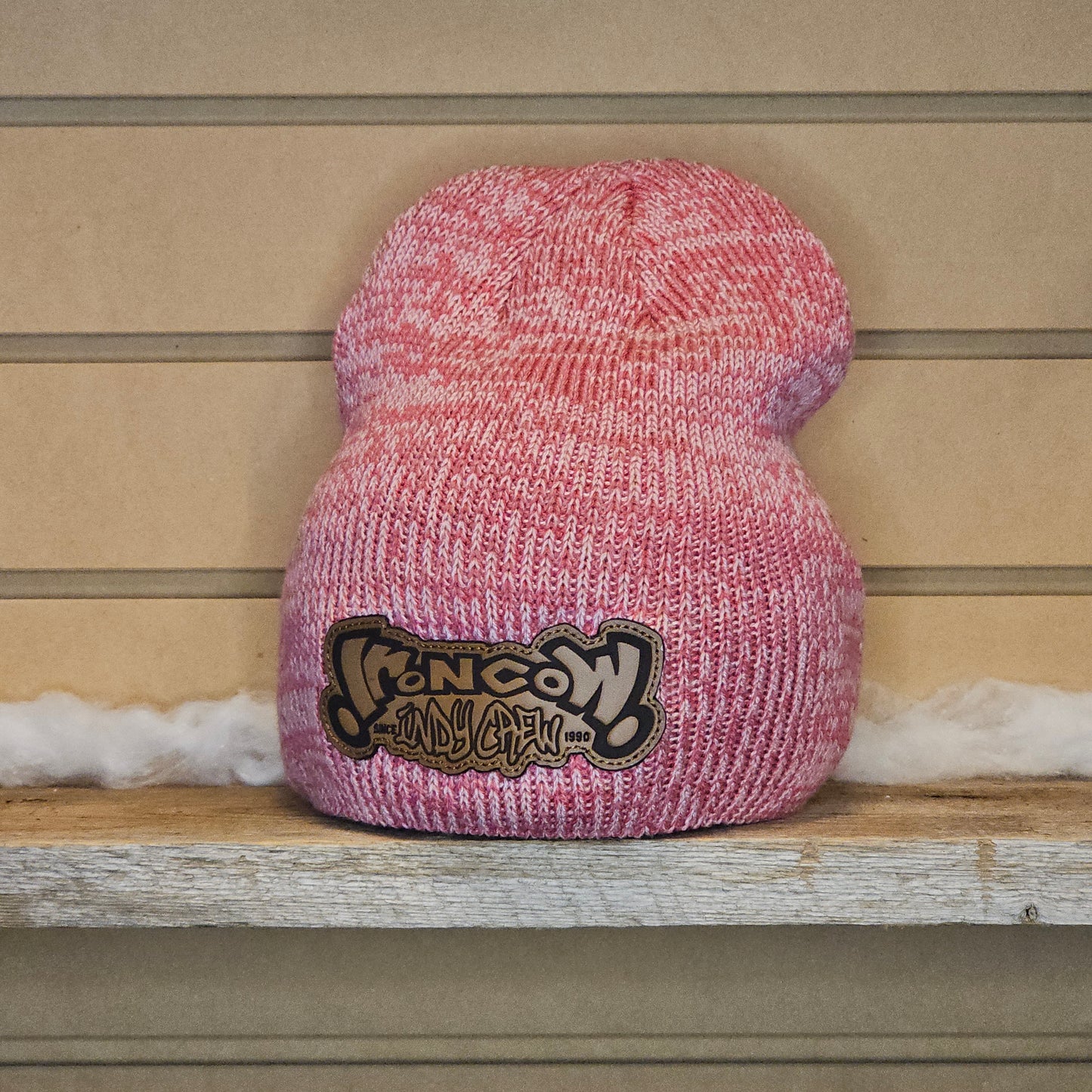 8" Marled Beanie - Leather Patch