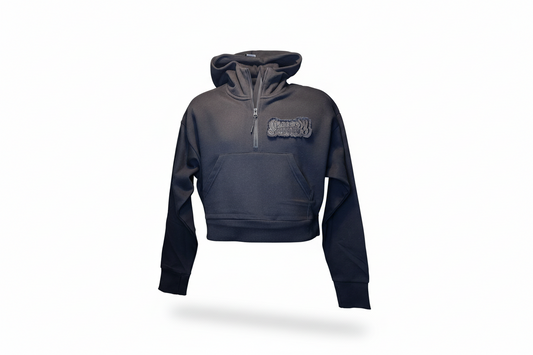 JET - OG Drop Shoulder ½ Zip Crop Hoodie
